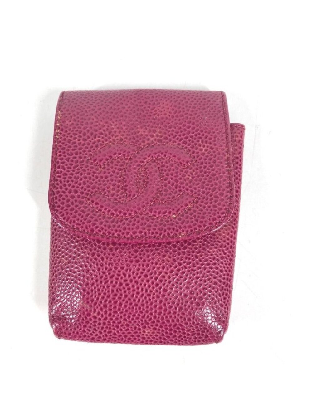 Chanel Galet Case CC Logo Caviar Leather Pink Vanity Bag